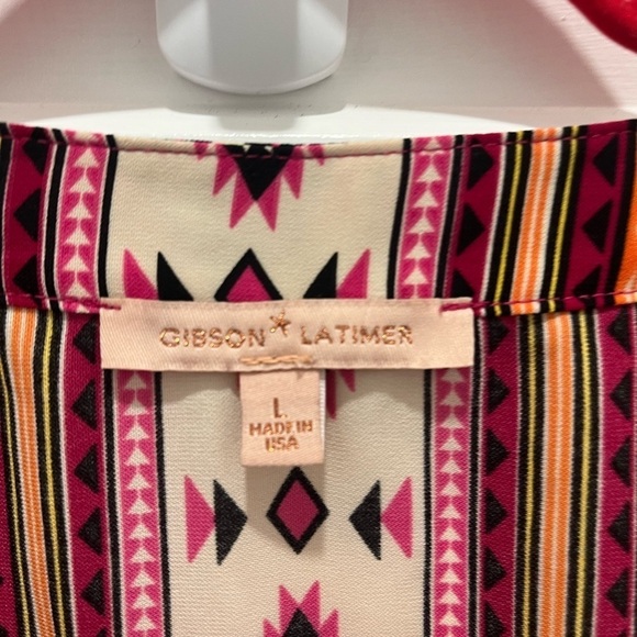 Women’s Aztec Pullover Dress V neck Long Sleeves Size L - Picture 4 of 8